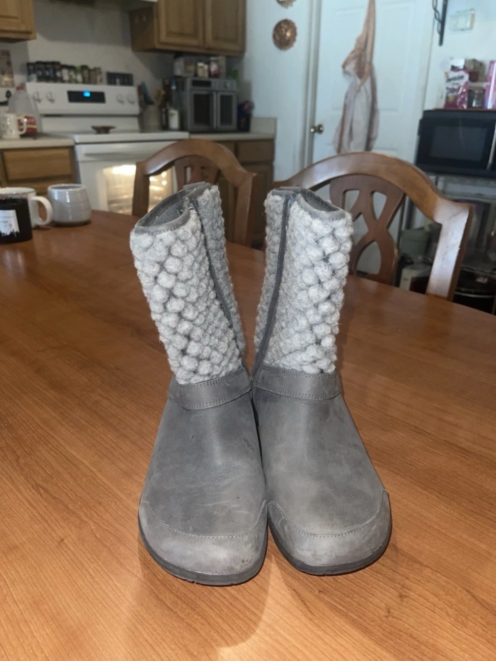 Merrell Women’s Encore Kassie Tall Wool Boots 10 Castlerock Gray Side Zip Winter